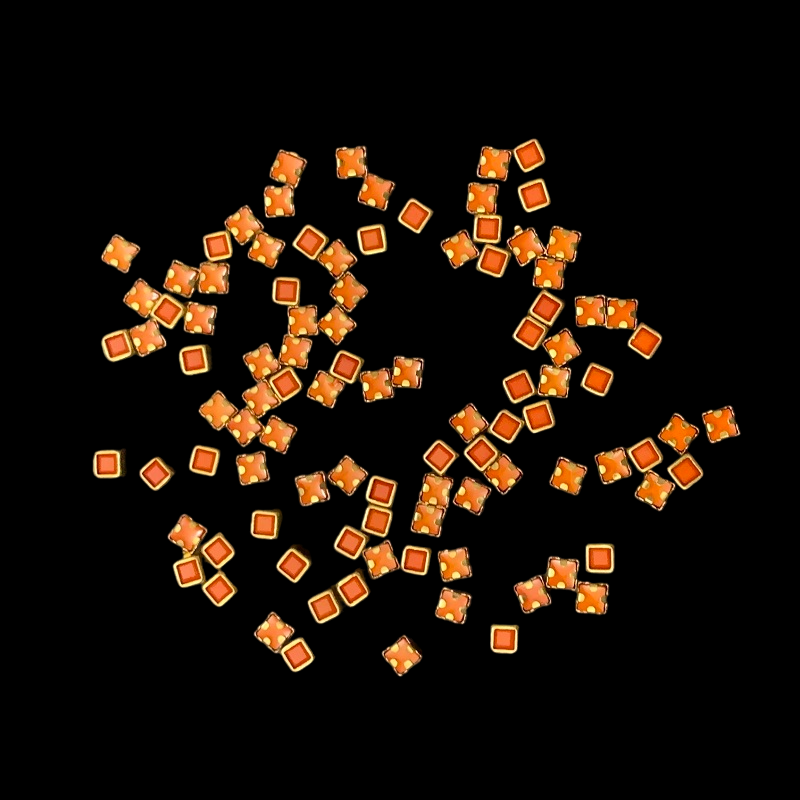 Square Kundan Stones – Orange
