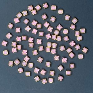 Square Kundan Stones – Pink