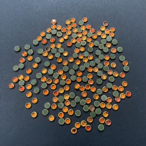Round Kundan Stones – Orange