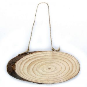Natural Wooden Slice With Rope 4 x 7 cm