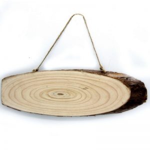 Natural Wooden Slice With Rope 10 x 28 cm