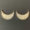 Sliver Earring Half Moon Pattern