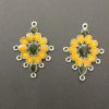 German Silver with Enamel Earrings -  Aloevera Green With Green