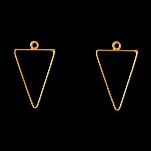 Gold Triangle Pendant Blank Frame