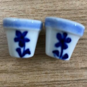 Miniature Ceramic Flower Design Pot