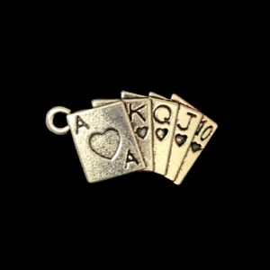 Silver Playing Cards Charm