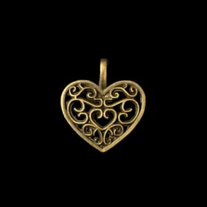 Antique Bronze Heart Charm