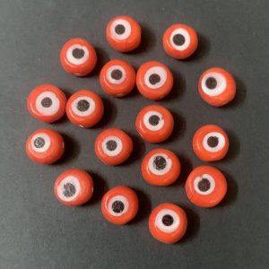 Evil Eye Glass Beads - Orange