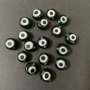 Evil Eye Glass Beads - Dark Green