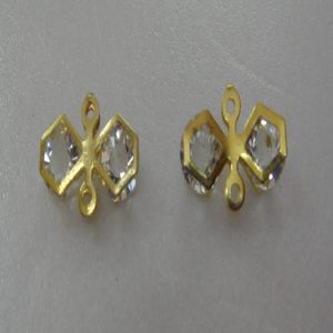 Gold Hexagon Pattern with Stone Pendant