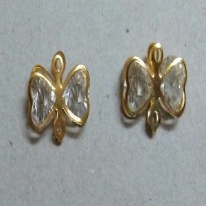Gold Butterfly Pattern with Stone Pendant