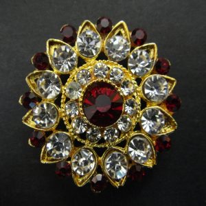 Red With White Colour Round Rhinestones
