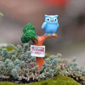 Miniature Garden Tree With An Owl