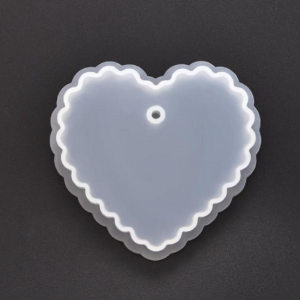 Silicone Mould -  Scalloped Heart Key Chain