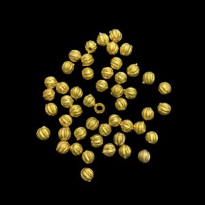 Acrylic Gold Round Pumpkin Beads