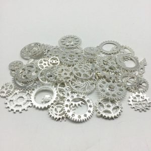 Gears Metal Embellishment - Bright Silver