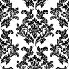 Black Damask Pattern In White Background Decoupage Napkin