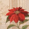 Poinsettia In Brown Background Decoupage Napkin