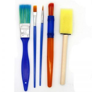 5 Pieces Paint Brushes With Sponge Set