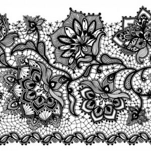 Black And White Printed Flower Decoupage Napkin