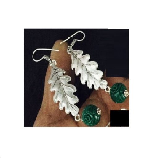 Semi German Silver Earrings - Leaf Style