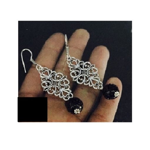 Semi German Silver Earrings - Flower Style
