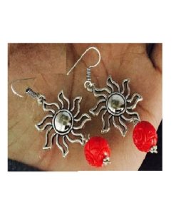 Semi German Silver Earrings - Sun Style