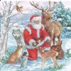 Santa Claus And Animals Decoupage Napkin