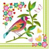 Multicolour Bird On Branch Decoupage Napkin