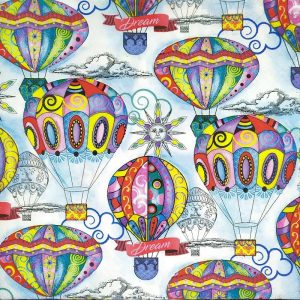 Multicolour Hot Air Balloon Decoupage Napkin