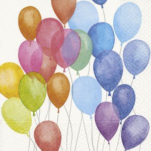 Flying Balloons Decoupage Napkin