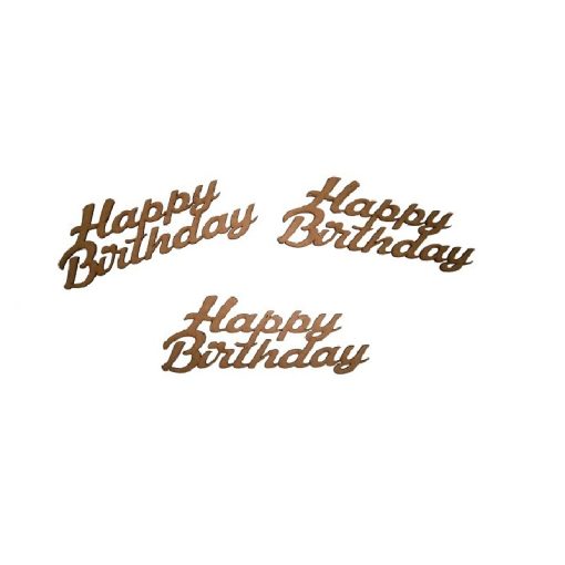 MDF Happy Birthday Style 1 Words Embellishment