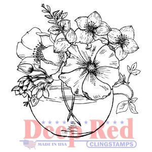 Deep Red Cling Stamp - Flower Bowl