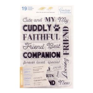 Couture Creations - Cute And Cuddly Sentiment Stamp