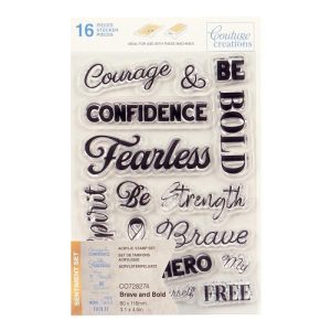 Couture Creations - Brave And Bold Sentiment Stamp