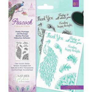 Crafters Companion - Pretty Plumage Peacock Collection Clear Stamp