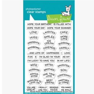 Lawn Fawn Clear Stamp - Friends And Family Sentiments