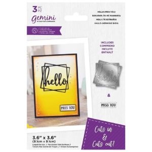 Crafters Companion Gemini Stamp And Die - Hello (miss you)