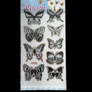 Self Adhesive Scrap Booking Sticker - Black And White Butterfly
