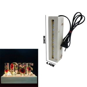 Wooden Stand With Led Light - 9 Inch