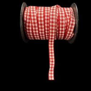 Gingham Ribbons 6 mm - Red