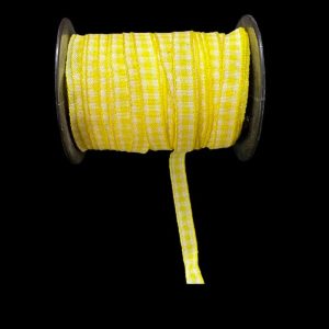 Gingham Ribbons 6 mm - Light Yellow