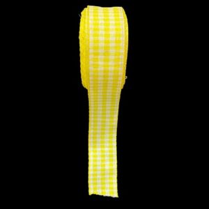 Gingham Ribbons 25 mm - Light Yellow