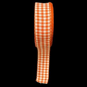 Gingham Ribbons 25 mm - Orange