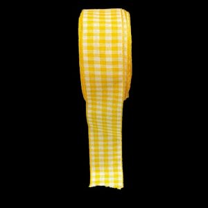 Gingham Ribbons 25 mm - Yellow