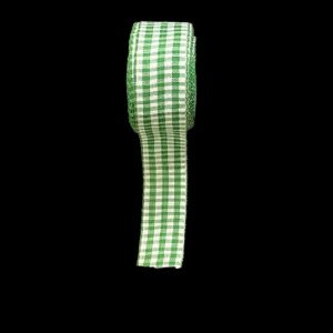 Gingham Ribbons 25 mm - Green