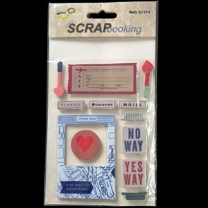 Self Adhesive Scrapbooking Stickers - No Way Yes Way