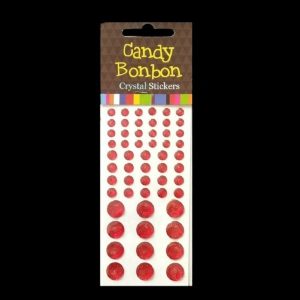 Candy Bonbon Crystal Stickers - Red Round