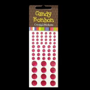 Candy Bonbon Crystal Stickers - Pink Round