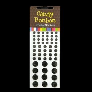 Candy Bonbon Crystal Stickers - Black Round
